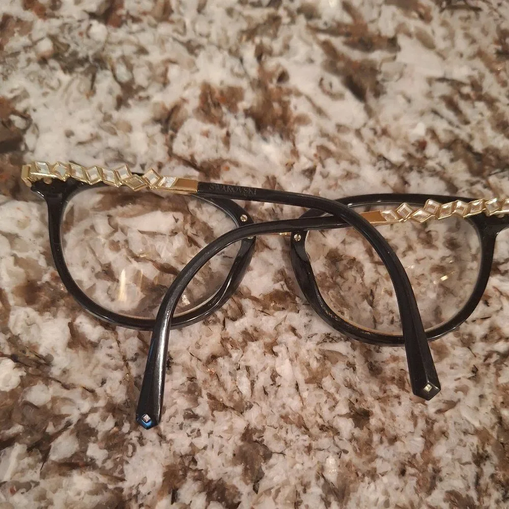Swarovski Black and Gold Women's Eyeglasses